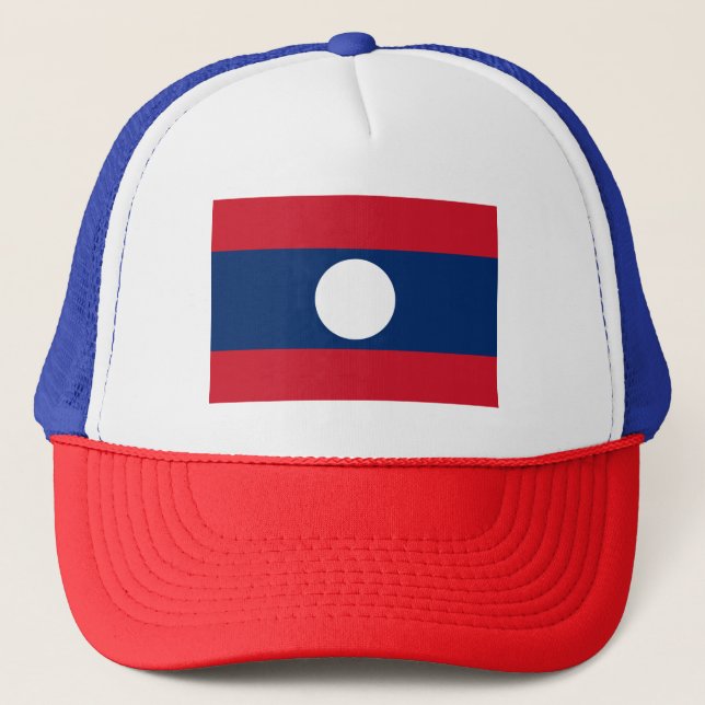 Laos Flag Trucker Hat (Front)