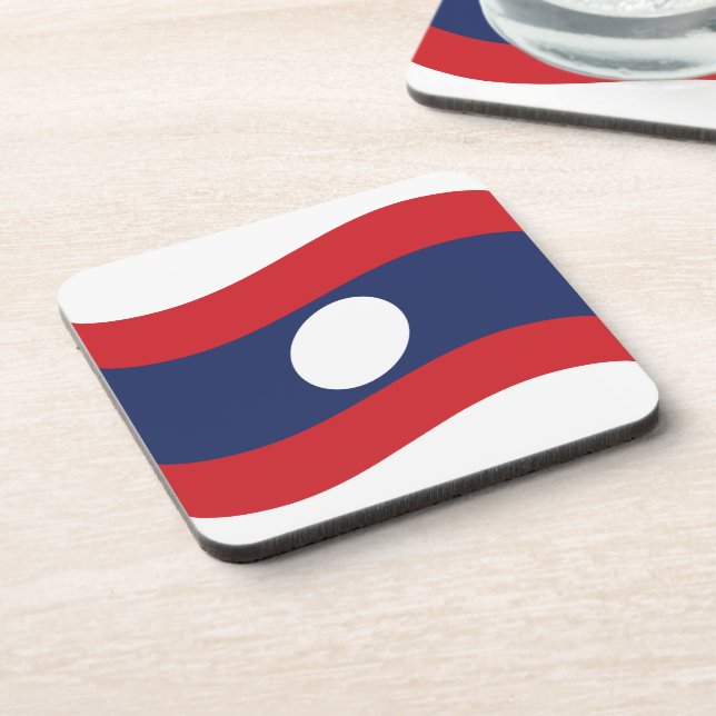 Laos Flag Wave Coaster (Left Side)