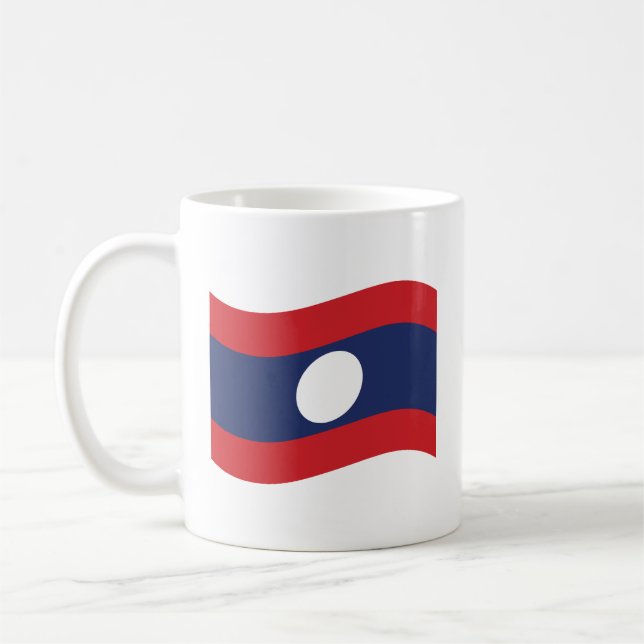 Laos Flag Wave Coffee Mug (Left)
