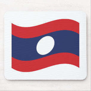 Laos Flag Wave Mouse Mat