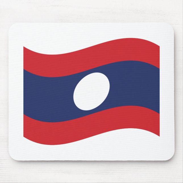 Laos Flag Wave Mouse Mat (Front)