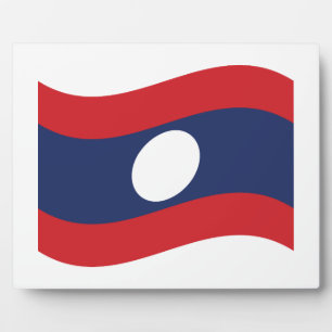 Laos Flag Wave Plaque