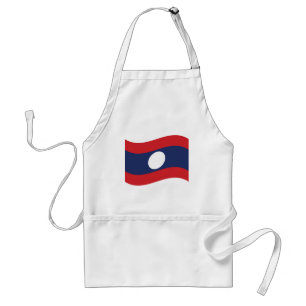 Laos Flag Wave Standard Apron