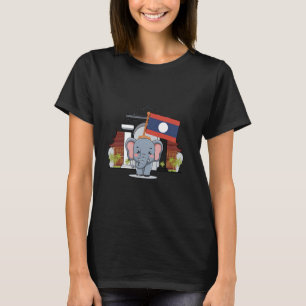 Laos Happy Lao New Year Laotian Pi Mai Lao Flag Da T-Shirt
