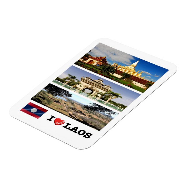 Laos - I Love - Magnet (Left Side)