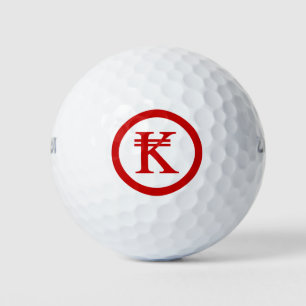 Laos Kip Lao / Laotian Money Sign Golf Balls