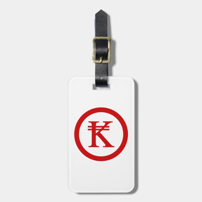 Laos Kip Lao / Laotian Money Sign Luggage Tag (Front Vertical)