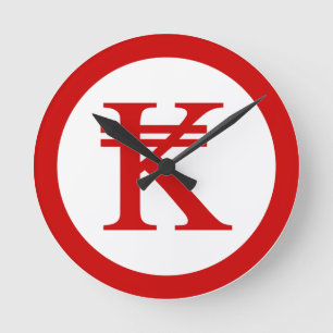 Laos Kip Lao / Laotian Money Sign Round Clock