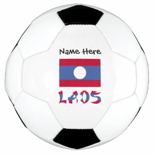 Laos Laotian Flag Blue Personalisation Football