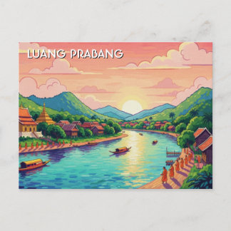Laos Luang Prabang Travel Postcard