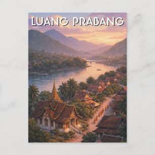 Laos Luang Prabang Travel Postcard