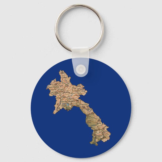 Laos Map Keychain (Front)