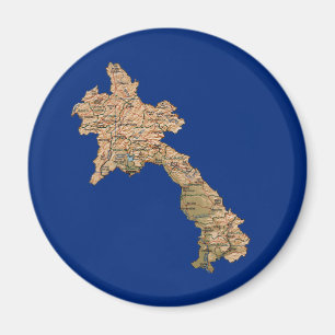 Laos Map Magnet