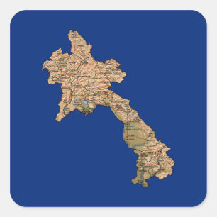 Laos Map Sticker