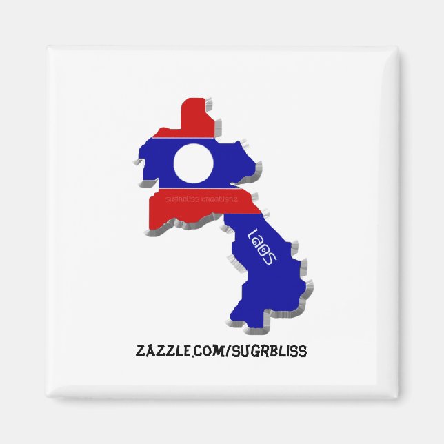 Laos Square Magnet (Front)