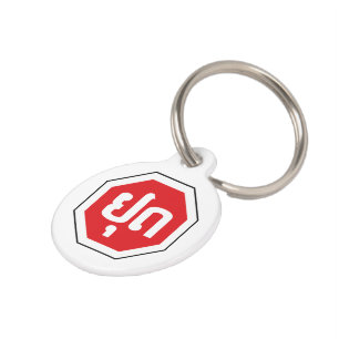Laos Traffic STOP Sign ⚠ YOOT in Laotian Language Pet Tag
