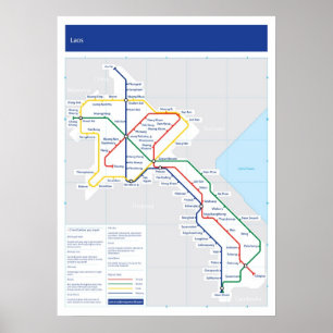 Laos tube map poster