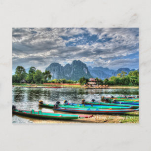 Laos, Vang Vieng, Nam Song River Postcard