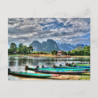 Laos, Vang Vieng, Nam Song River Postcard
