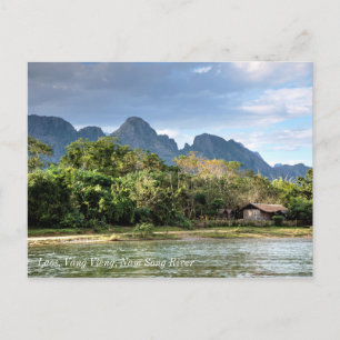 Laos, Vang Vieng, Nam Song River Postcard