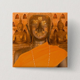 Laos, Vientiane, one of 6840 Buddha images in 15 Cm Square Badge