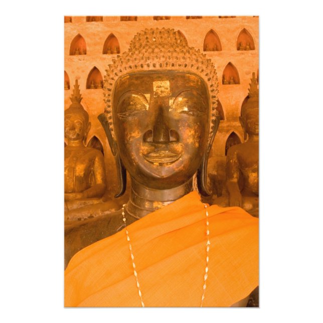 Laos, Vientiane, one of 6840 Buddha images in 2 Photo Print (Front)