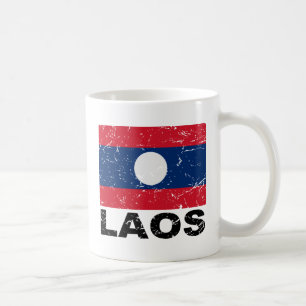 Laos Vintage Flag Coffee Mug
