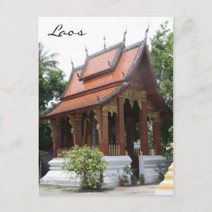 laos wat postcard