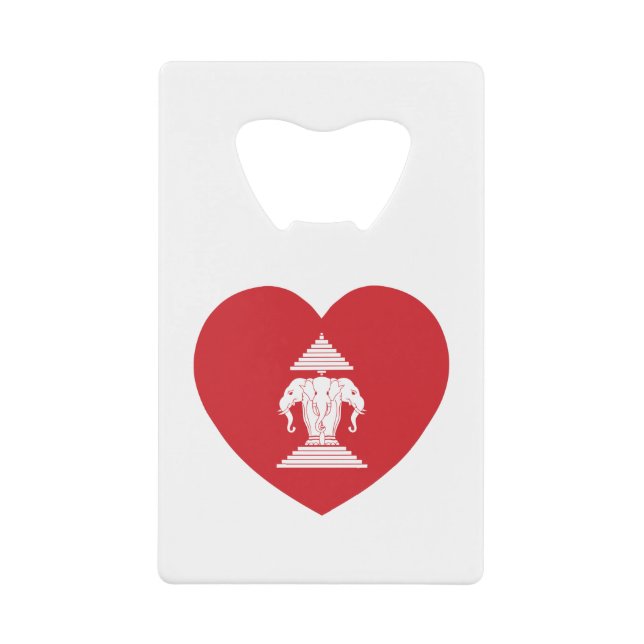 Laotian Erawan 3 Headed Elephant Heart Flag (Front)