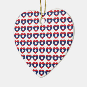 Laotian Heart Flag Ceramic Tree Decoration