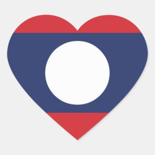 Laotian Heart Flag Heart Sticker