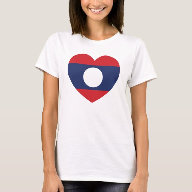 Laotian Heart Flag T-Shirt (Front)