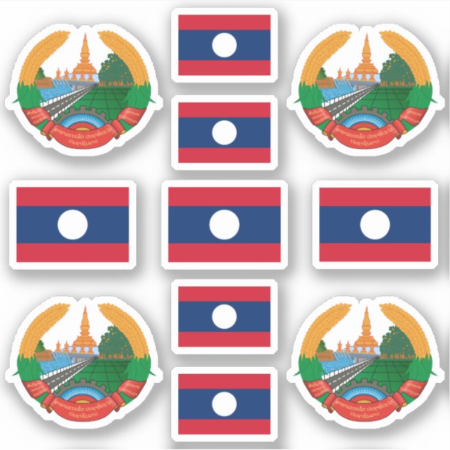 Laotian national symbols /coat of arms and flag (Front)
