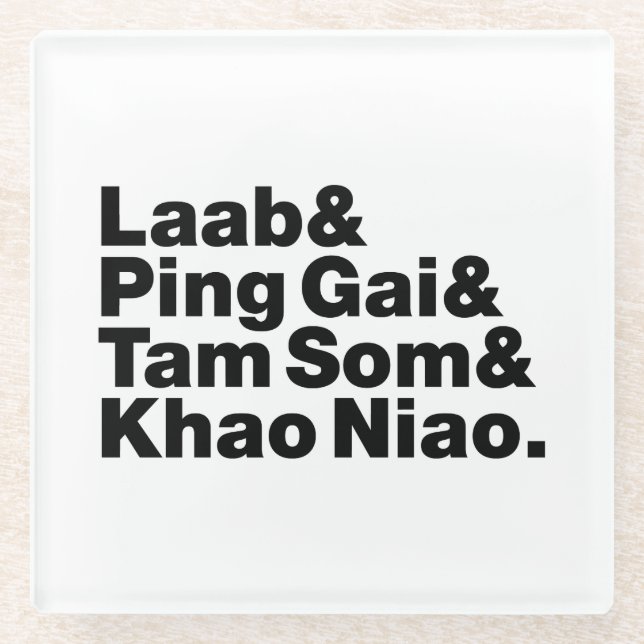 Laotian Street Food Glass Coaster (Front)