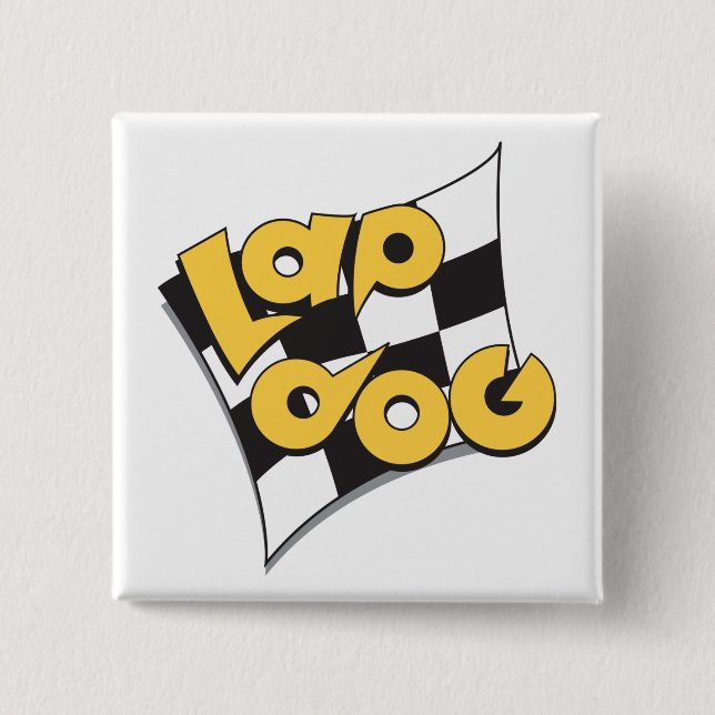Lap Dog Flag - auto racing fan's button (Front)