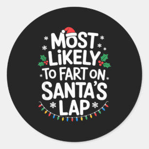 Lap Family Matching Christmas Outfit  Classic Round Sticker