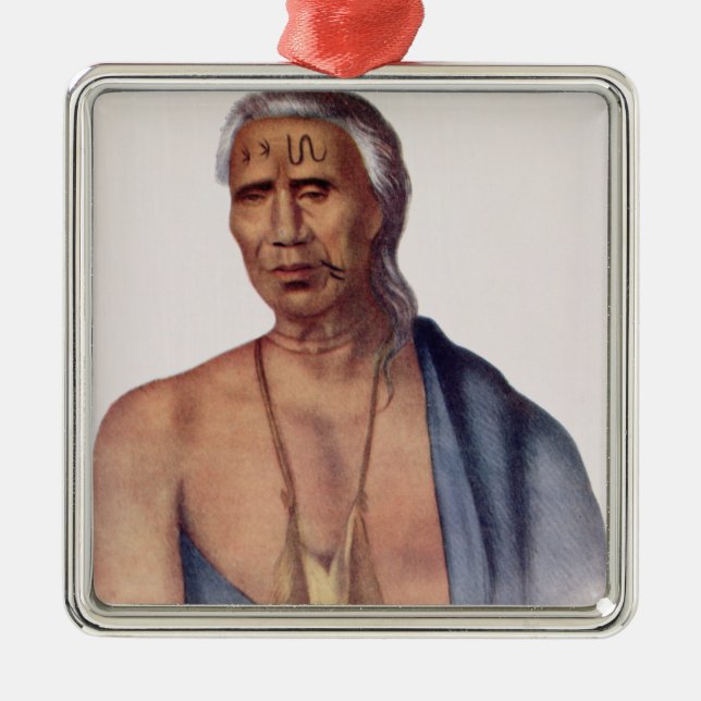 Lap-Pa-Win-Soe, a Delaware Chief Metal Tree Decoration (Front)