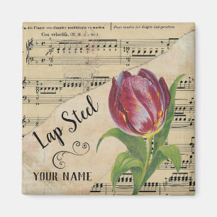 Lap Steel Tulip Vintage Sheet Music Customised Magnet