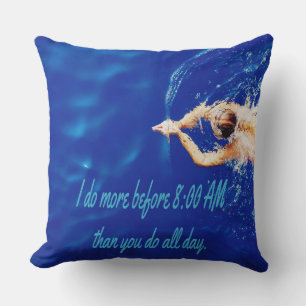 Lap Swimming Swim Team Motivational Inspirational Cushion