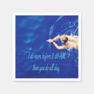 Lap Swimming Swim Team Motivational Inspirational Napkin