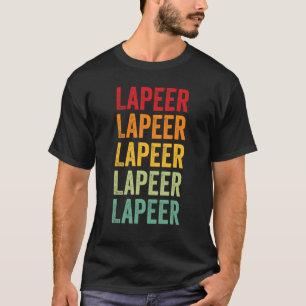 Lapeer County Michigan Rainbow Text Design T-Shirt