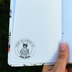 Laperm Cat, Book From the Library Of   Rubber Stamp