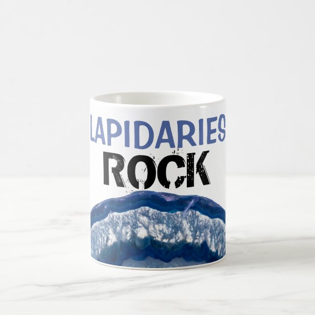 *~* LAPIDARIES ROCK Crystal Geode Lapidary Agate Coffee Mug (Center)