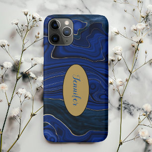 Lapis Blue Agate Swirls Personalised iPhone 11 Pro Case
