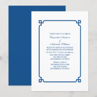 Lapis Blue Deco Chic Wedding Invite