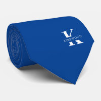 Lapis Blue Elegant Monogram + Name | Two-Sided