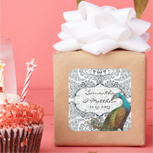 Lapis Blue Peacock Love Bird Wedding Seal