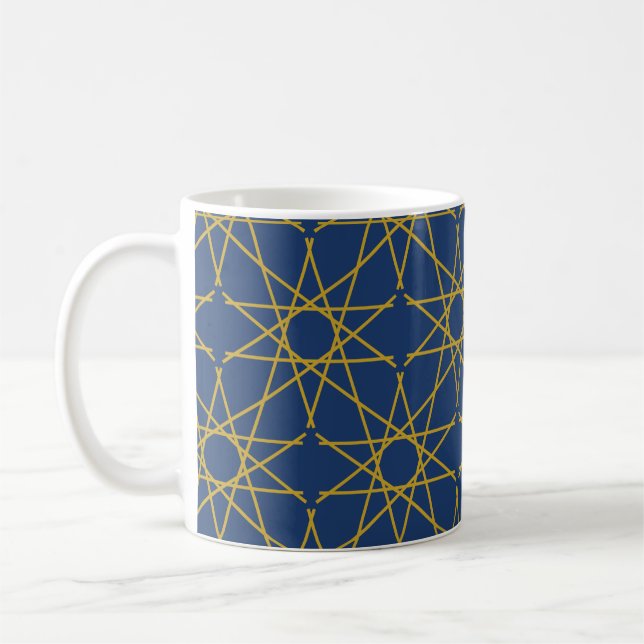 Lapis Gold Geometry Coffee Mug (Left)