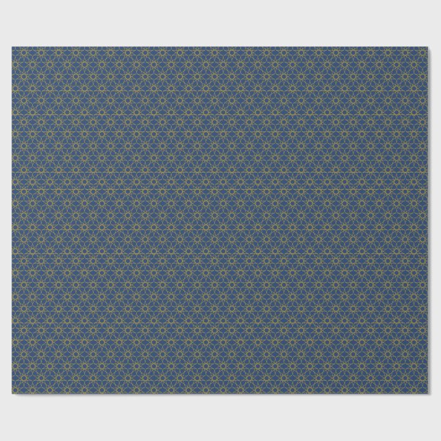 Lapis Gold Geometry Wrapping Paper (Flat)