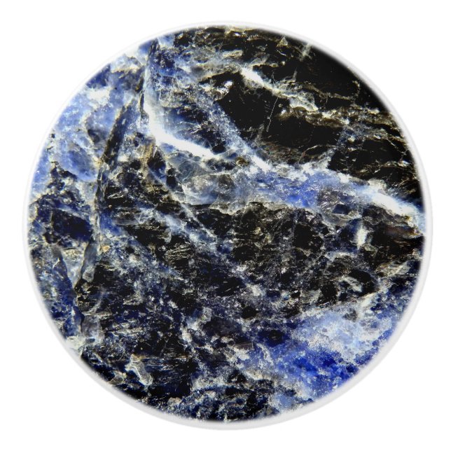 Lapis Lazuli Ceramic Knob (Front)